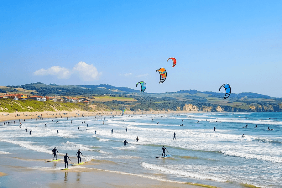 Entdecken Sie Somo, Surf Cantabrian Paradies, Kite y Paddel. Kurse für alle. Abenteuer und Entspannung an der Küste. Tauchen Sie in Emotionen ein!