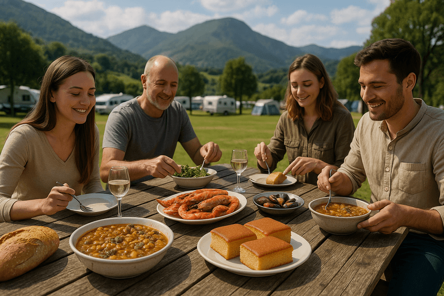 Découvrez la gastronomie cantabrique en plein air avec des plats traditionnels et des fruits de mer frais, dans un environnement naturel unique. Réservez votre escapade culinaire!